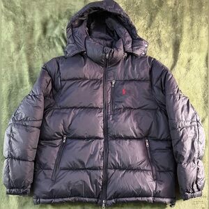 Ralph Lauren Polo black Puffer Jacket with removable Hood